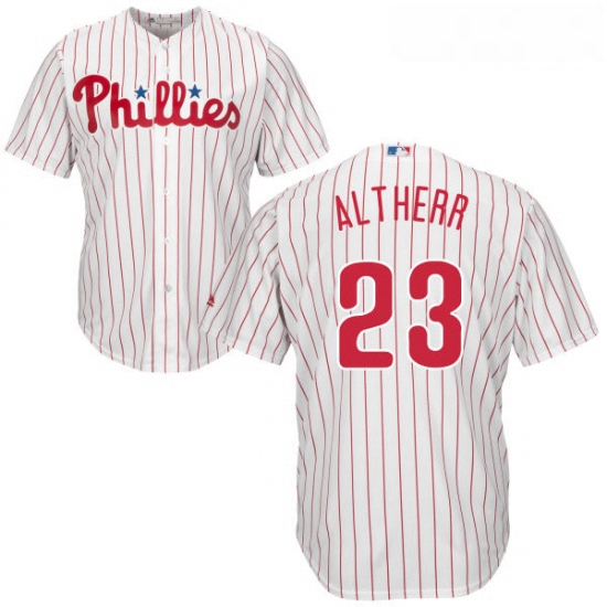 Youth Majestic Philadelphia Phillies 23 Aaron Altherr Authentic WhiteRed Strip Home Cool Base MLB Je