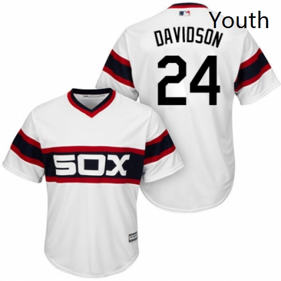 Youth Majestic Chicago White Sox 24 Matt Davidson Authentic White 2013 Alternate Home Cool Base MLB 