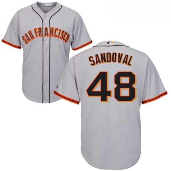 Youth Majestic San Francisco Giants 48 Pablo Sandoval Replica Grey Road Cool Base MLB Jersey