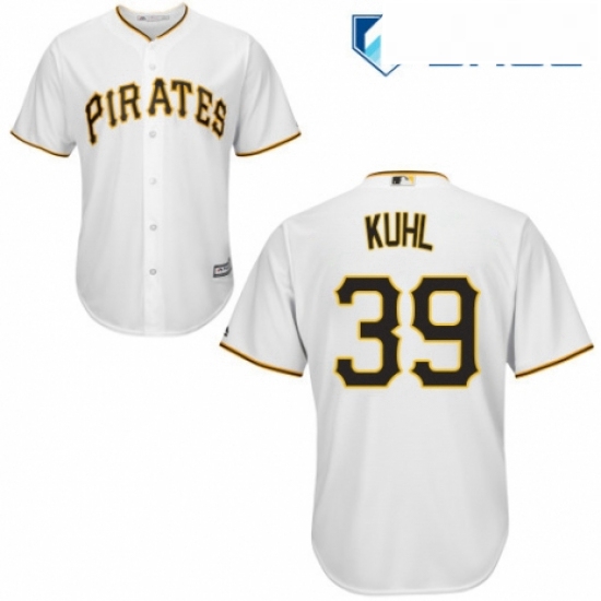 Youth Majestic Pittsburgh Pirates 39 Chad Kuhl Replica White Home Cool Base MLB Jersey