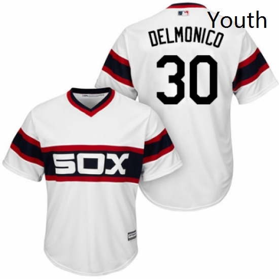 Youth Majestic Chicago White Sox 30 Nicky Delmonico Authentic White 2013 Alternate Home Cool Base ML