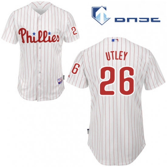 Youth Majestic Philadelphia Phillies 26 Chase Utley Authentic Wh