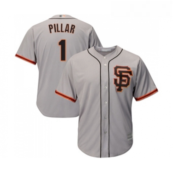 Youth San Francisco Giants 1 Kevin Pillar Replica Grey Road 2 Cool Base Baseball Jersey