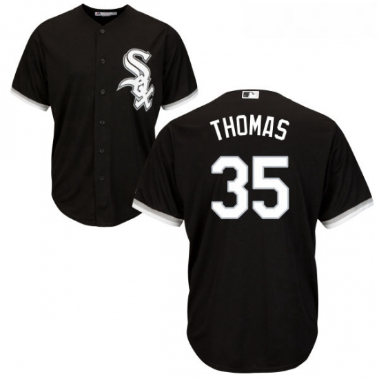 Youth Majestic Chicago White Sox 35 Frank Thomas Replica Black A