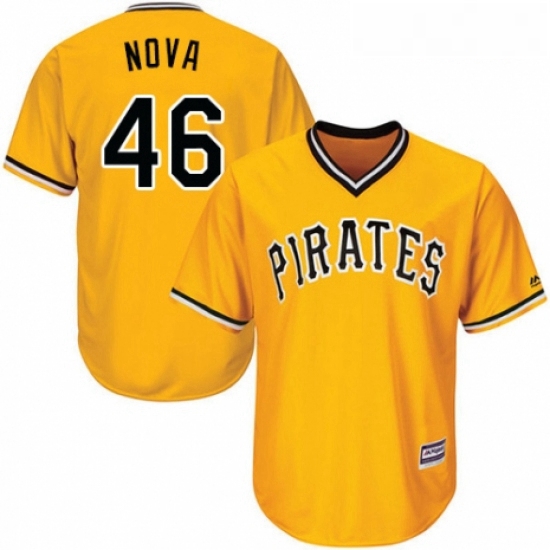 Youth Majestic Pittsburgh Pirates 46 Ivan Nova Authentic Gold Alternate Cool Base MLB Jersey