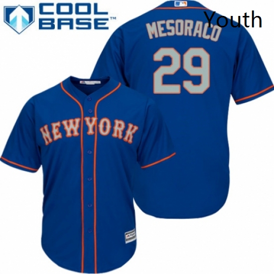 Youth Majestic New York Mets 29 Devin Mesoraco Authentic Royal B