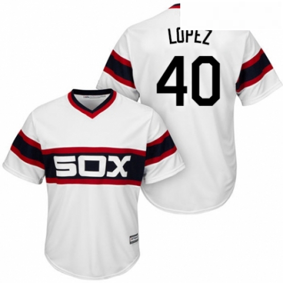 Youth Majestic Chicago White Sox 40 Reynaldo Lopez Authentic White 2013 Alternate Home Cool Base MLB