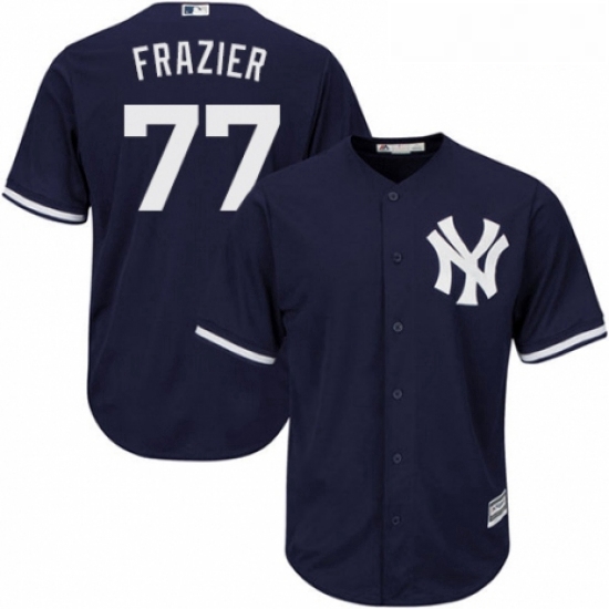 Youth Majestic New York Yankees 77 Clint Frazier Authentic Navy Blue Alternate MLB Jersey