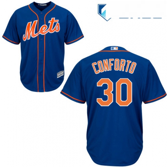 Youth Majestic New York Mets 30 Michael Conforto Authentic Royal Blue Alternate Home Cool Base MLB J