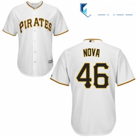 Youth Majestic Pittsburgh Pirates 46 Ivan Nova Replica White Home Cool Base MLB Jersey