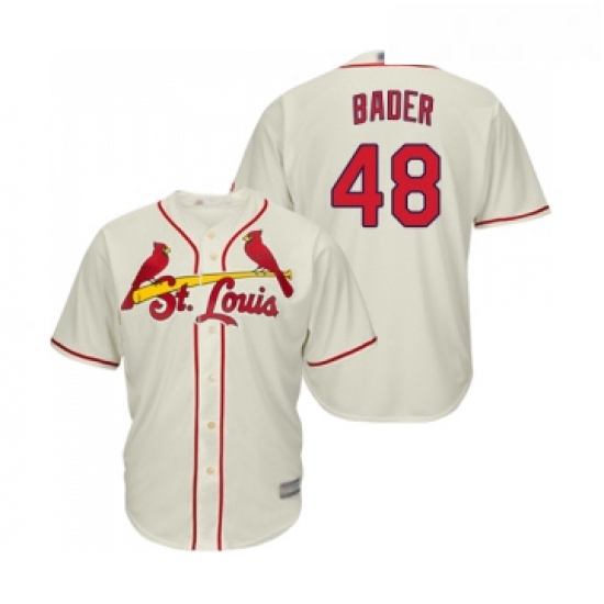 Youth St Louis Cardinals 48 Harrison Bader Replica Cream Alternate Cool Base Baseball Jersey