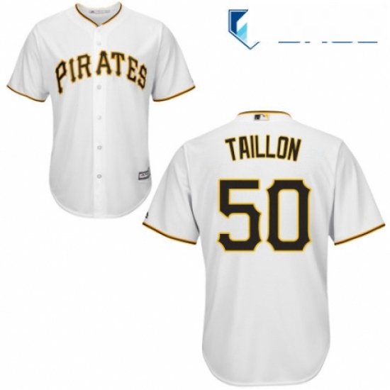 Youth Majestic Pittsburgh Pirates 50 Jameson Taillon Replica White Home Cool Base MLB Jersey