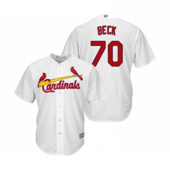 Youth St Louis Cardinals 70 Chris Beck Replica White Home Cool Base Baseball Jersey