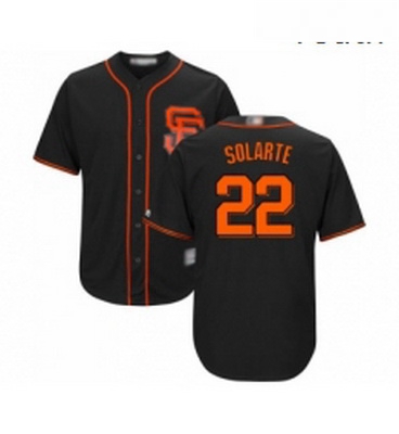 Youth San Francisco Giants 22 Yangervis Solarte Replica Black Alternate Cool Base Baseball Jersey