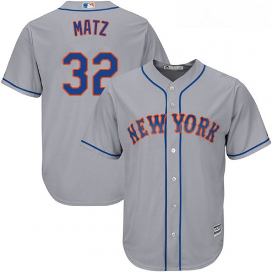 Youth Majestic New York Mets 32 Steven Matz Authentic Grey Road Cool Base MLB Jersey