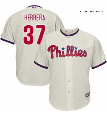 Youth Majestic Philadelphia Phillies 37 Odubel Herrera Authentic Cream Alternate Cool Base MLB Jerse