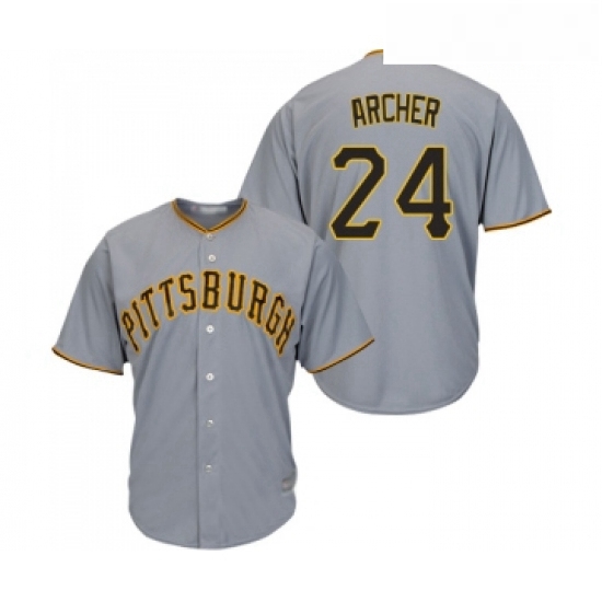 Youth Pittsburgh Pirates 24 Chris Archer Replica Grey Road Cool Base Baseball Jersey