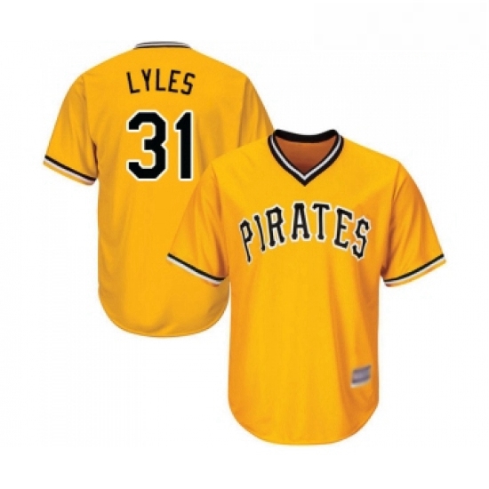 Youth Pittsburgh Pirates 31 Jordan Lyles Replica Gold Alternate Cool Base Baseball Jersey