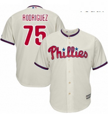 Youth Majestic Philadelphia Phillies 75 Francisco Rodriguez Authentic Cream Alternate Cool Base MLB 