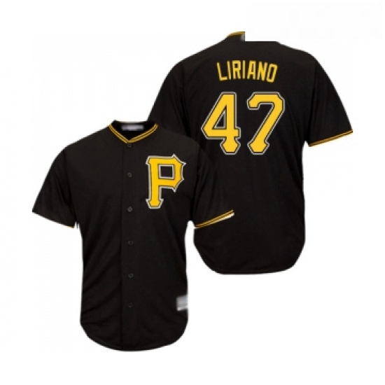 Youth Pittsburgh Pirates 47 Francisco Liriano Replica Black Alternate Cool Base Baseball Jersey