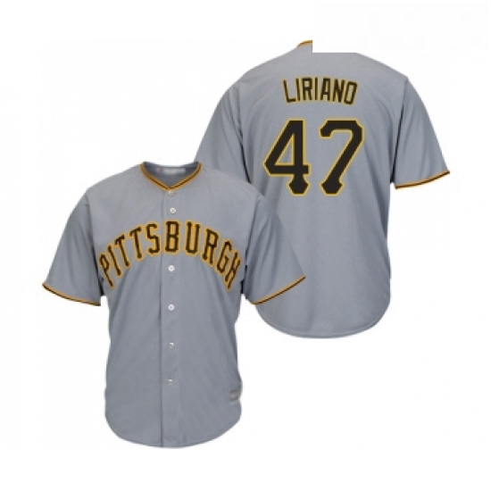 Youth Pittsburgh Pirates 47 Francisco Liriano Replica Grey Road Cool Base Baseball Jersey