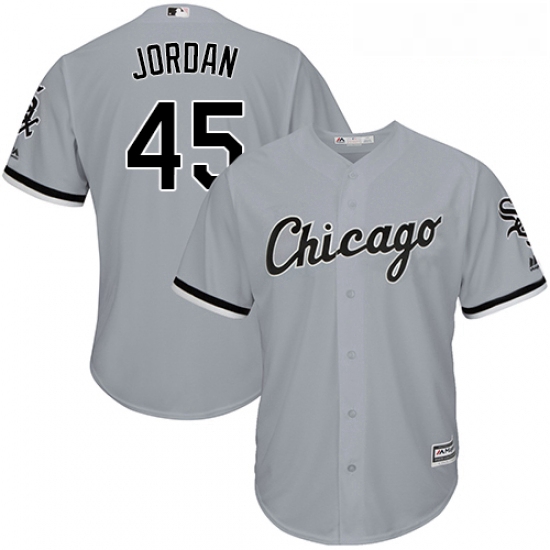 Youth Majestic Chicago White Sox 45 Michael Jordan Replica Grey Road Cool Base MLB Jersey