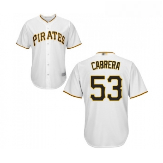 Youth Pittsburgh Pirates 53 Melky Cabrera Replica White Home Cool Base Baseball Jersey