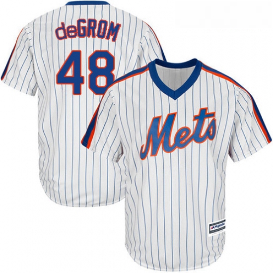 Youth Majestic New York Mets 48 Jacob deGrom Replica White Alternate Cool Base MLB Jersey