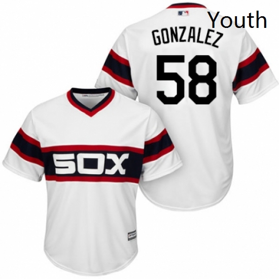 Youth Majestic Chicago White Sox 58 Miguel Gonzalez Authentic White 2013 Alternate Home Cool Base ML