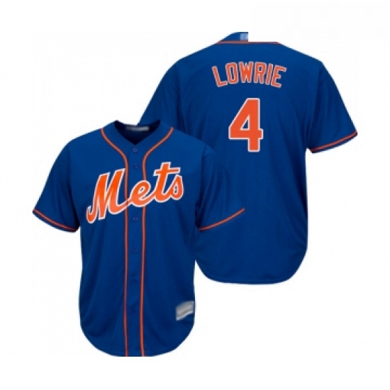 Youth New York Mets 4 Jed Lowrie Authentic Royal Blue Alternate Home Cool Base Baseball Jersey