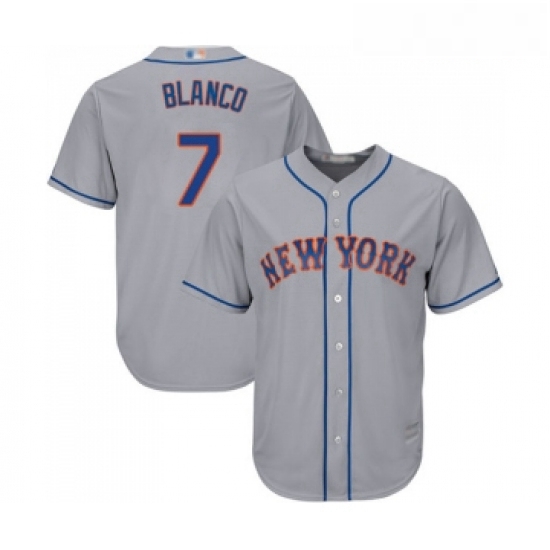 Youth New York Mets 7 Gregor Blanco Authentic Grey Road Cool Base Baseball Jersey