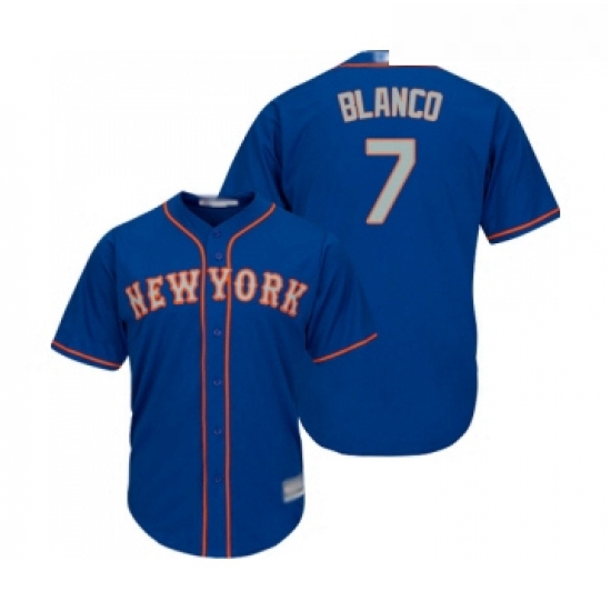 Youth New York Mets 7 Gregor Blanco Authentic Royal Blue Alternate Road Cool Base Baseball Jersey