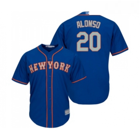 Youth New York Mets 20 Pete Alonso Authentic Royal Blue Alternate Road Cool Base Baseball Jersey