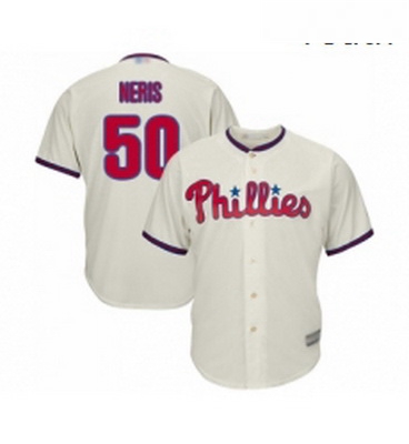 Youth Philadelphia Phillies 50 Hector Neris Replica Cream Alternate Cool Base Baseball Jersey