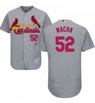 Mens Majestic St Louis Cardinals 52 Michael Wacha Grey Road Flex Base Authentic Collection MLB Jerse