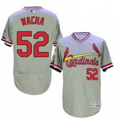 Mens Majestic St Louis Cardinals 52 Michael Wacha Grey Flexbase Authentic Collection Cooperstown MLB