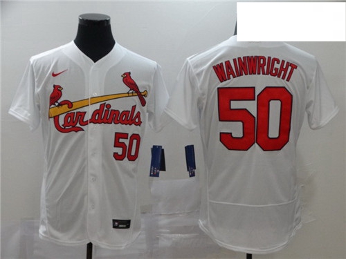 Cardinals 50 Adam Wainwright White 2020 Nike Flexbase Jersey