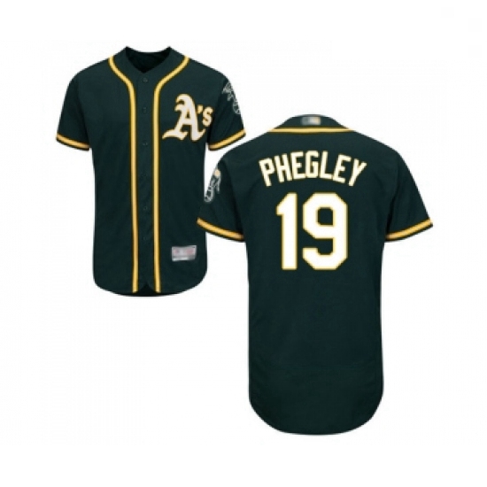 Mens Oakland Athletics 19 Josh Phegley Green Alternate Flex Base Authentic Collection Baseball Jerse