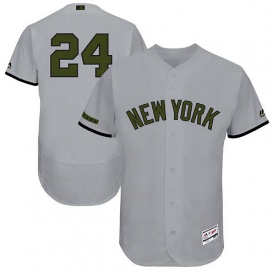 Mens Majestic New York Yankees 24 Gary Sanchez Grey Memorial Day Authentic Collection Flex Base MLB 