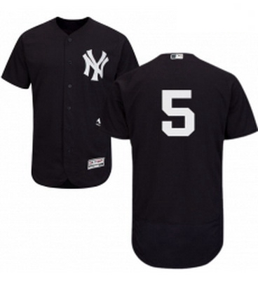 Mens Majestic New York Yankees 5 Joe DiMaggio Navy Blue Alternate Flex Base Authentic Collection MLB