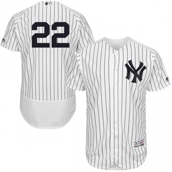 Mens Majestic New York Yankees 22 Jacoby Ellsbury White Home Flex Base Authentic Collection MLB Jers