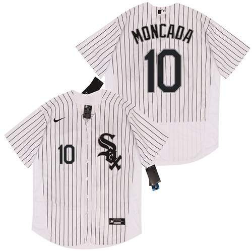 White Sox 10 Yoan Moncada White 2020 Nike Flexbase Jersey