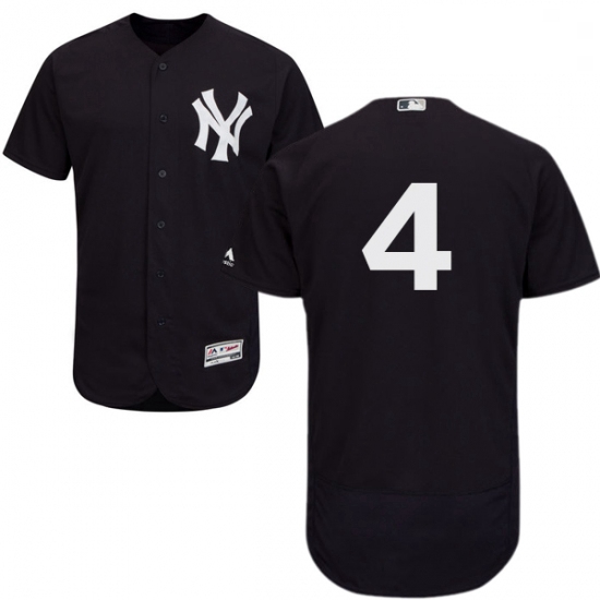 Mens Majestic New York Yankees 4 Lou Gehrig Navy Blue Alternate Flex Base Authentic Collection MLB J