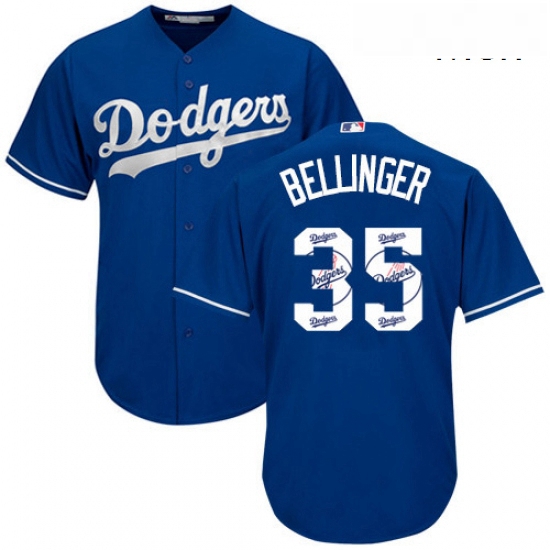 Mens Majestic Los Angeles Dodgers 35 Cody Bellinger Authentic Royal Blue Team Logo Fashion Cool Base