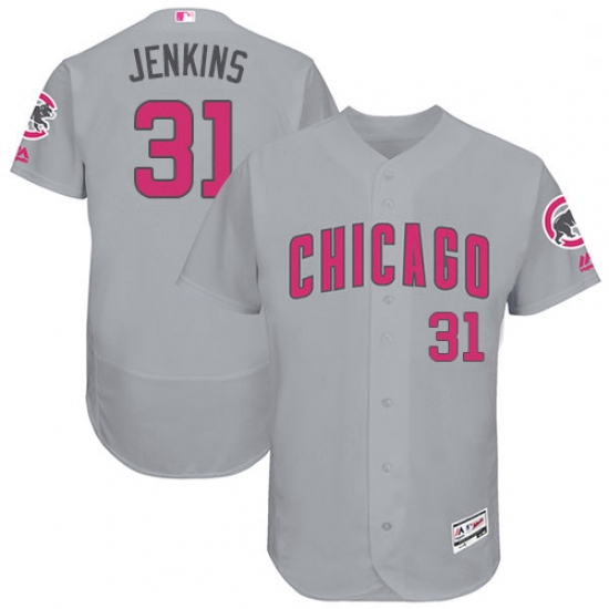 Mens Majestic Chicago Cubs 31 Fergie Jenkins Grey Mothers Day Flexbase Authentic Collection MLB Jers