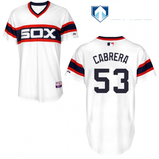 Mens Majestic Chicago White Sox 53 Melky Cabrera White Alternate Flex Base Authentic Collection MLB 