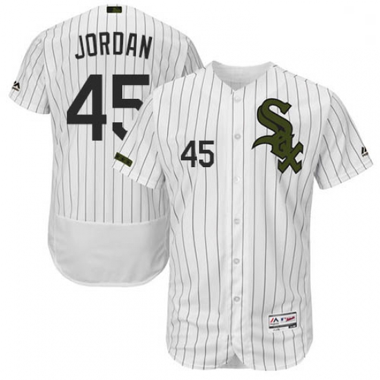 Mens Majestic Chicago White Sox 45 Michael Jordan White Flexbase Authentic Collection MLB Jerseyemor