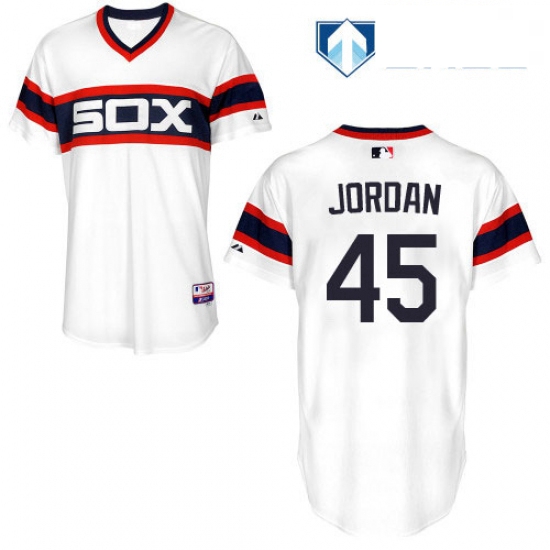 Mens Majestic Chicago White Sox 45 Michael Jordan White Alternate Flex Base Authentic Collection MLB