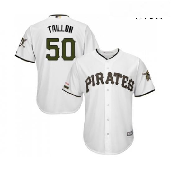 Mens Pittsburgh Pirates 50 Jameson Taillon Replica White Alternate Cool Base Baseball Jersey