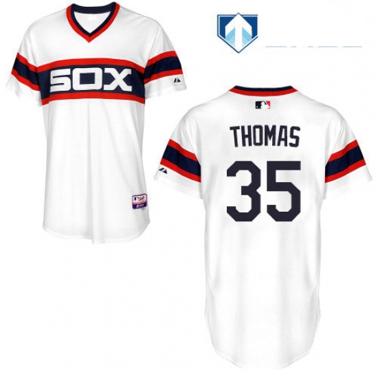 Mens Majestic Chicago White Sox 35 Frank Thomas White Alternate Flex Base Authentic Collection MLB J